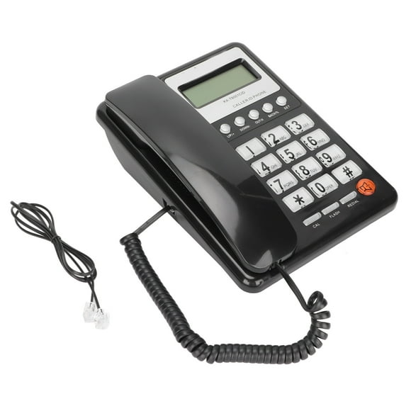 Hotel Wired Phone, LCD Display Desktop Wired Phone  Function KX-T8001CID   Ringtone Selectable  For Home Black,White