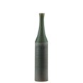 thumbnail image 1 of Urban Trends Collection 46328 Ceramic Round Bottle Vase with Cream Trumpet Mouth, Green Banded Long Neck Edged in Freeform Drips - Rough Design Body - Coated Finish - Sage - Medium, 1 of 1