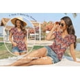 thumbnail image 4 of TEMOFON Blouses for Women Short Sleeve Shirts Dressy Casual Summer Tops Work Blouses Floral T Shirts Fashion Tee, 4 of 4