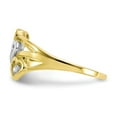thumbnail image 4 of Solid 10k Yellow Gold Two Toned Triple Heart CZ Cubic Zirconia Ring Band Size 6.5, 4 of 6