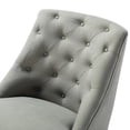 thumbnail image 6 of Gray Tufted Back Linen Style Rolling Office Chair, 6 of 11
