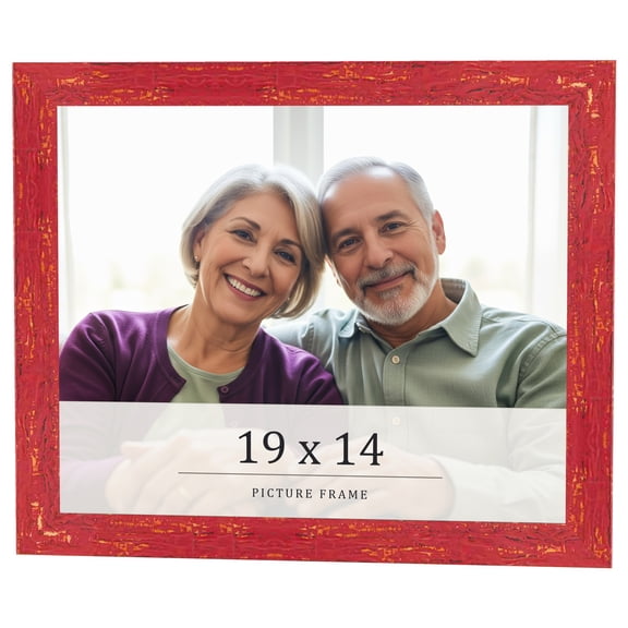 19x14 Frame Red Solid Wood Picture Frame Width 1.125 Inches | Interior Frame Depth 0.5 Inches |