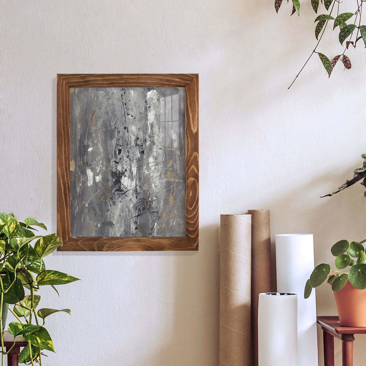 Ancient Marks I - Framed Print w/glass - Walnut