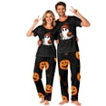 thumbnail image 7 of Family Halloween Pajamas Matching Sets, Black Cute Ghost With Knit Beanie Soft Short Sleeve Top and Long Pants Halloween Pajamas for Family, 2 Piece Holiday Sleepwear Halloween Family Pjs Set, 7 of 7