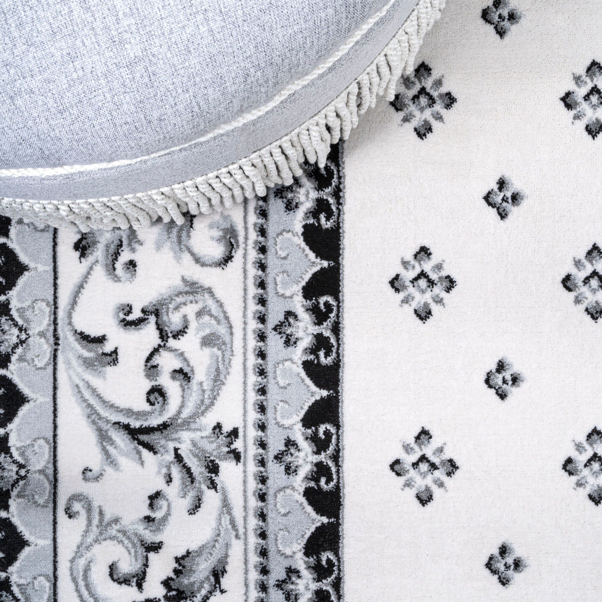 JONATHAN Y MODERN PERSIAN 2 x 8 Runner Rug, Acanthus French Border - Cream/Light Gray, MDP504B-28