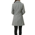 thumbnail image 3 of INSPIRE CHIC Women's Coats Single Breasted Long Outerwear Winter Trench Coat XS Light Grey, 3 of 6
