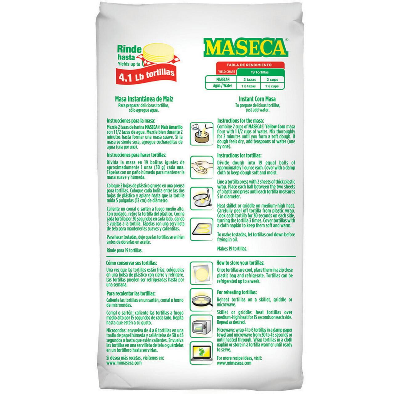 (2 pack) MASECA Yellow Instant Corn Masa Flour 2 Lb Bag