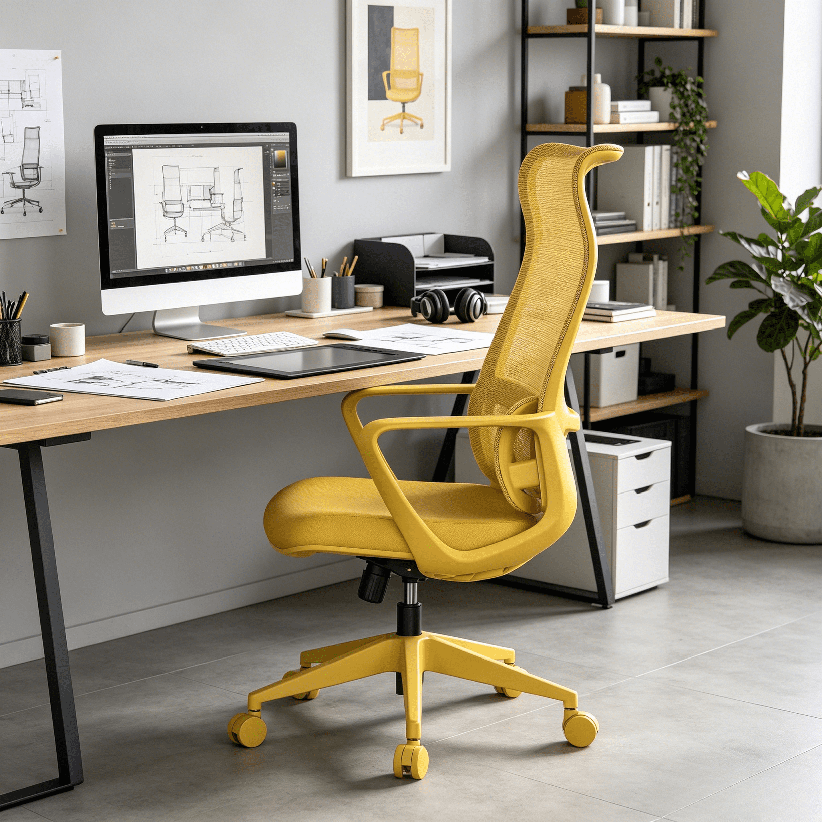 Homy Casa Ergonomic Mesh Office Chair with Adjustable Lumbar Support, High Back Desk Chair