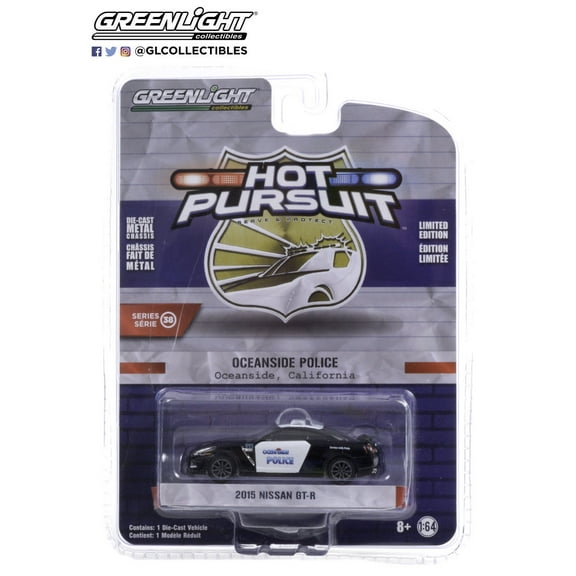 Greenlight 1:64 Hot Pursuit Series 38 2015 Nissan Gt-R Oceanside Ca