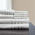 thumbnail image 2 of Lavish Home Ensemble de Serviettes de Bain en Peluche 100 % Coton 8 Pcs - Blanc, 2 of 3