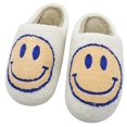 thumbnail image 3 of Pantoufle en Peluche Confortable à Visage Souriant, Pantoufle Douillette en Peluche Chaude à Enfiler pour la Maison avec Mousse Mémoire, Pantoufles en Fourrure à Enfiler pour la Maison, Pantoufle Coussinée, Taille 3, Jaune Pâle, 3 of 4