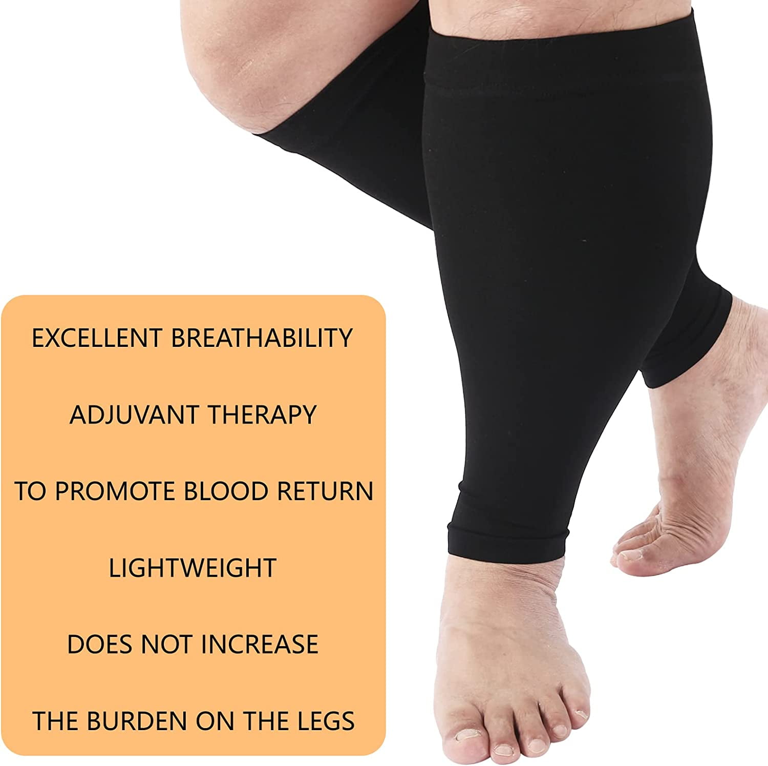 Plus Size Compression Sleeves for Calves Women Wide Calf Compression Legs  Sleeves Men L, Relieve Varicose Veins, Edema, Swelling, Soreness, Shin  splints, for Work, Travel, Sports and Daily Wear 