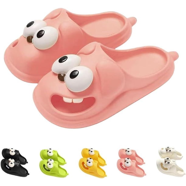 ZHAOCHENG Pantuflas de perro con dibujos animados para mujer, pantuflas de perro con ojos grandes, pantuflas de perro para mujer, pantuflas de beso francés con perro con ojos grandes