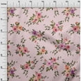 thumbnail image 2 of oneOone Organic Cotton Poplin Twill Fabric Watercolor Leaves & Peony Floral_Printed Fabric 1 Yard 42 Inch Wide, 2 of 4