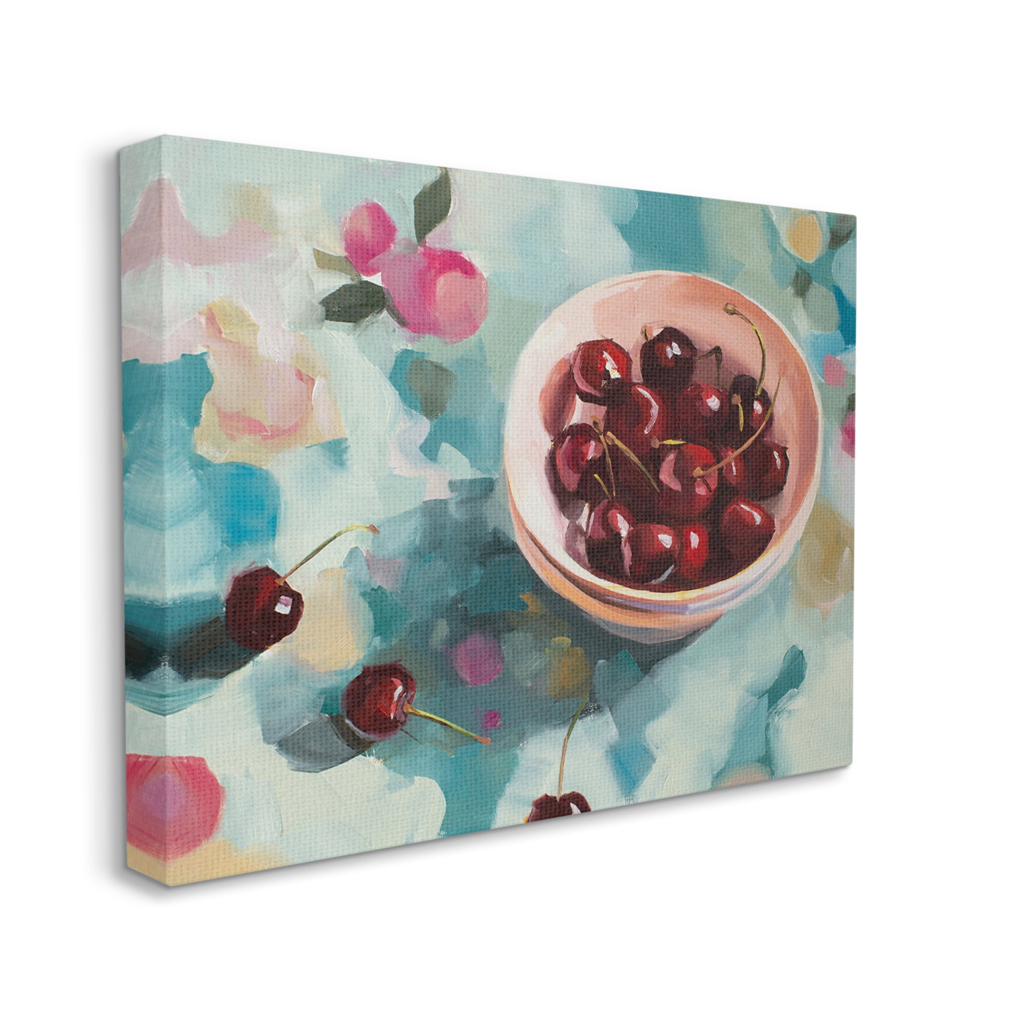 Stupell Industries Cherries Still Life Painting Food & Beverage Painting Gallery Wrapped Canvas Art Print Wall Art, 30 x 24
