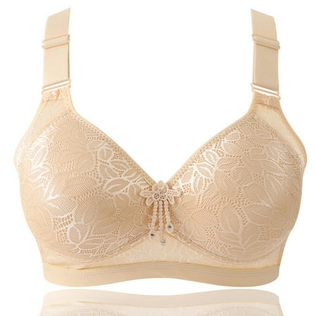 

Ecqkame Women s Basic Beauty Contour T-Shirt Bra Clearance Women s No Rims Comfortable Sexy Four Breasted Adjust Solid Color Bra Beige L