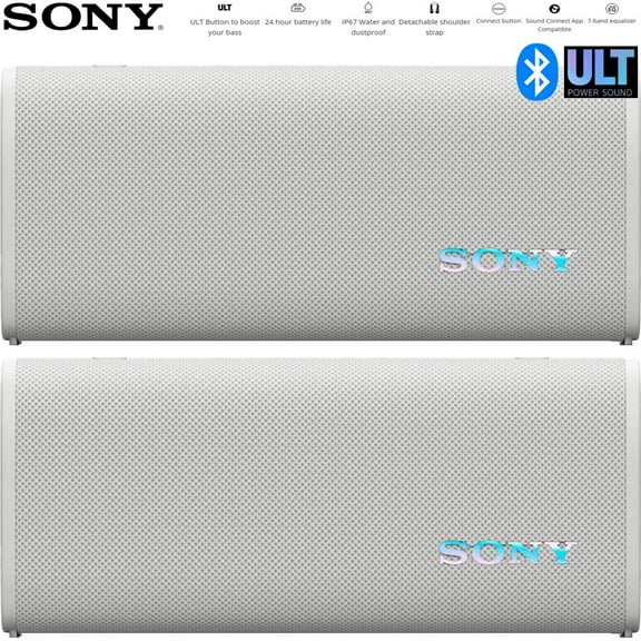 Sony SRSULT30/W ULT Field 3 Wireless Portable Bluetooth Speaker White 2 Pack