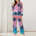 thumbnail image 3 of Bingfone Womens Pajama Sets Beach With Palm Trees Print,Long Sleeve Loungewear Pajamas Set-X-Large, 3 of 9