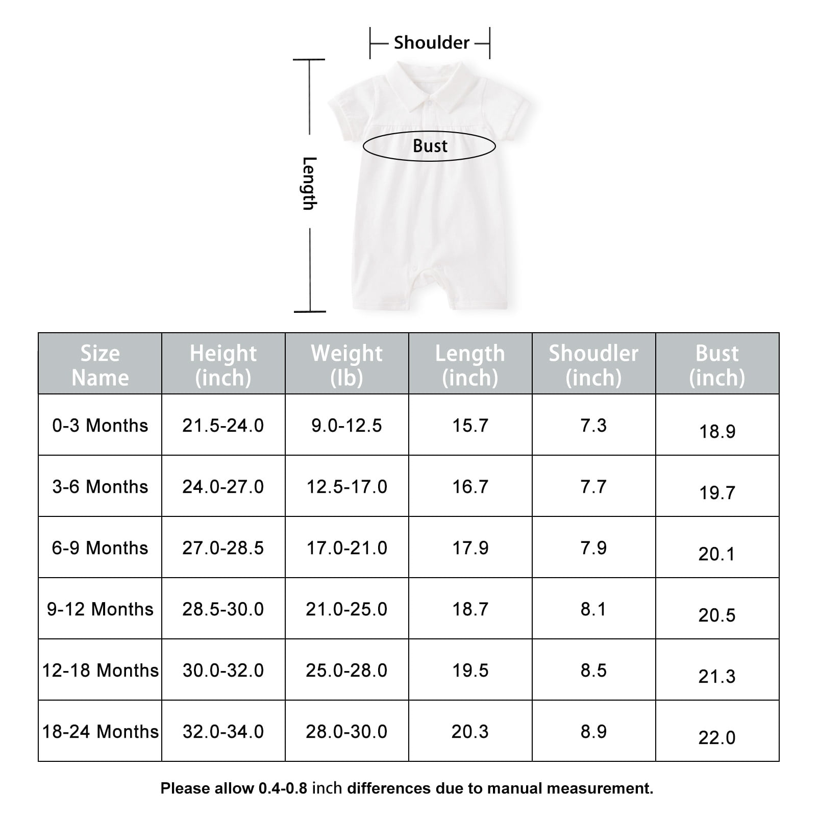 pureborn Baby Boy Baptism Outfit Infant Short Sleeve Collared Christening Romper Summer Cotton One-Piece 0-3 Months Off White