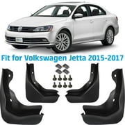 CLIM ART Custom Fit Mud Flaps for Volkswagen Jetta 2015-2017, 4 pcs, Easy to Install, Road and Weather Resistant Thermoplastic, Truck Accessories, 2 Side View Mirror Deflectors - MF1414069