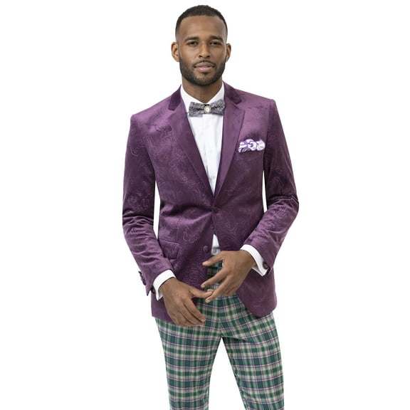 Lavender Tone on Tone Floral Design Regular Fit Fashion Blazer J37