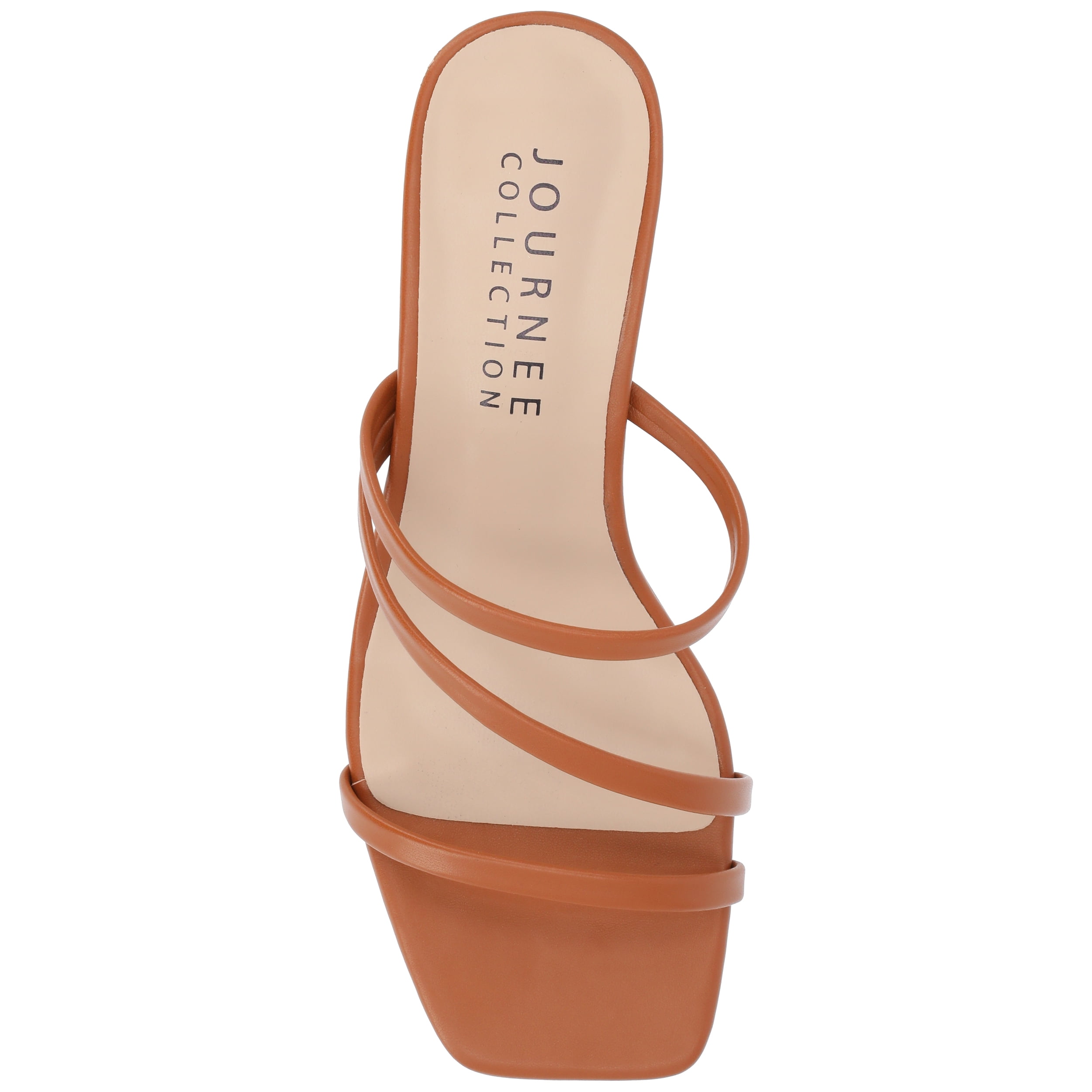 Journee Womens Takarah Crossover Strap Slip On Wedge Sandals