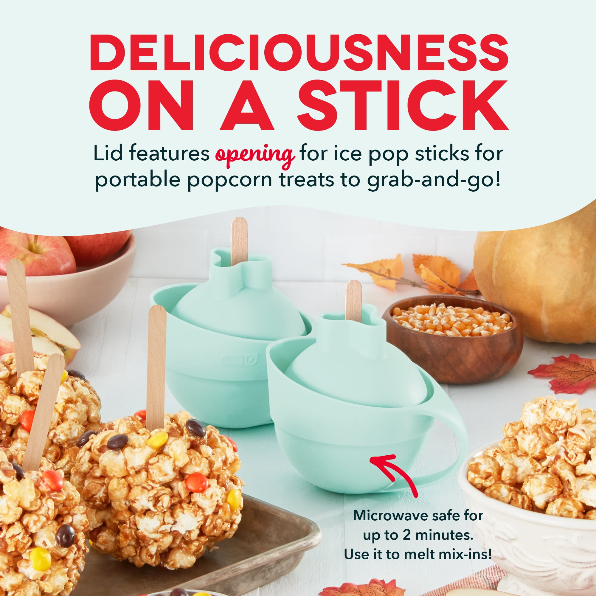 Dash Popcorn Ball Maker Set of 2, Makes 3.5" Popcorn Balls, Aqua