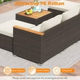 thumbnail image 6 of Costway 7 PCS Wicker Conversation Set with Seat & Back Cushions Wood Armrests & Tabletop, 6 of 10