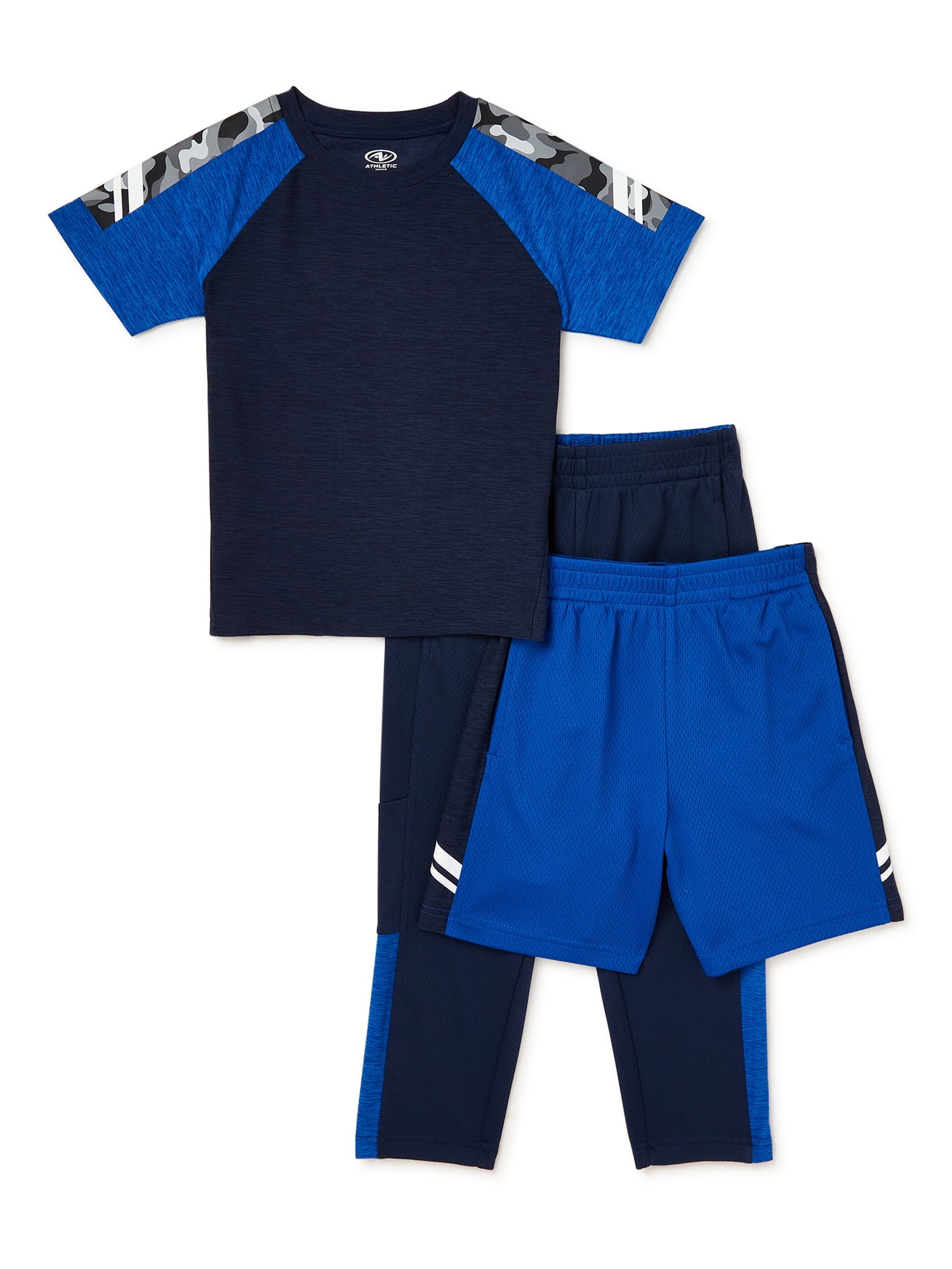 Athletic Works Baby and Toddler Boy Active Short-Sleeve Outfit Set, 3 ...