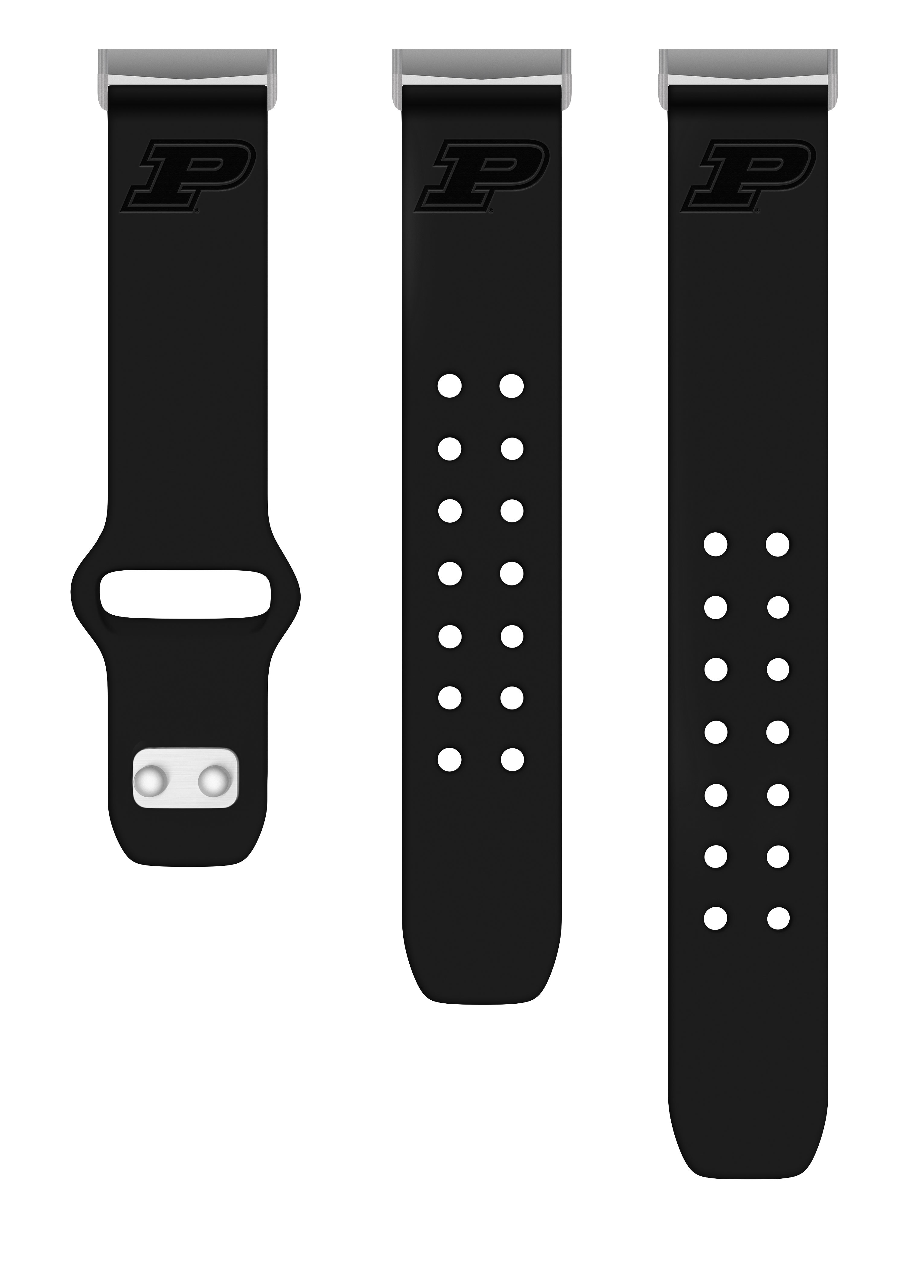 Purdue Engraved Silicone Unisex Watch Band for Fitbit Versa 3 and Sense (Black) by Affinity Bands
