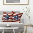 thumbnail image 4 of 4th of July Pillow Covers 18x18 Inch Set of 2 Memorial Day Independence Day Red Stripe Blue Star Decor Throw Pillows American Flag USA Patriotic Outdoor Cushion Cases for Couch Bed Decorations, 4 of 8