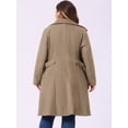 thumbnail image 4 of DARING DIVA Women's Plus Size Long Sleeve Utility Overcoat 3X Light Brown, 4 of 6