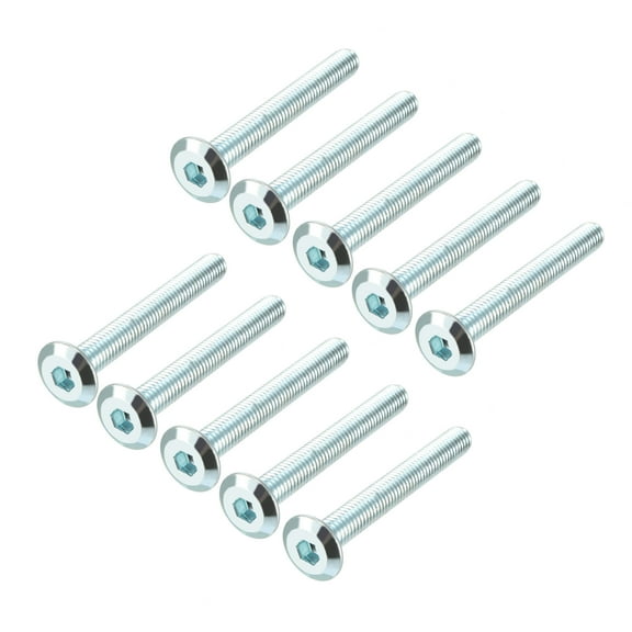 M6x50mm Hex Screw Bolts Carbon Steel Zinc Plated 10 Pack
