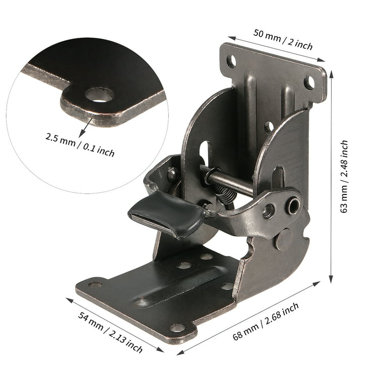KOHAND 8 Pack Foldable Self Lock Hinges with Screws, Folding Brackets Table  Leg Support Bracket, Black