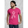 thumbnail image 2 of White Ribbon Breast Cancer Awareness Support Family Friends Run Walk Marathon Men's T-shirt, XL, Cyber Pink, 2 of 5