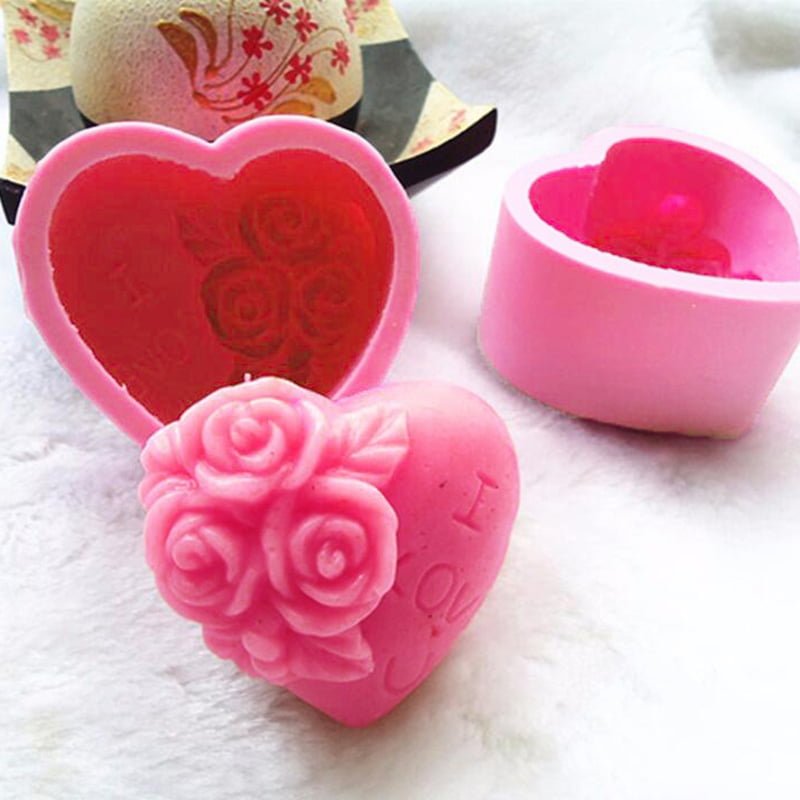 3D HEART SUGARCRAFT PINK SILICONE MOULD 