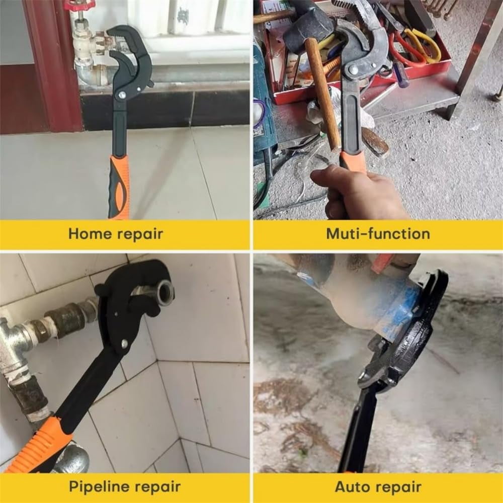 Universal Adjustable Wrench Pipe Wrench With Self Locking Function Double Thread Bottom Pry Bar Design Anti Slip Adjustable Universal Wrench