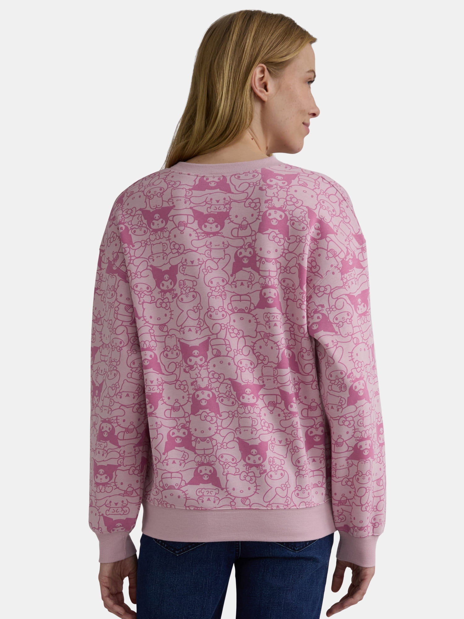 Hello Kitty & Friends Women's Graphic Fleece Pullover Sweatshirt with Long Sleeves, Sizes XXS-XXL