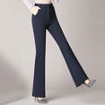 thumbnail image 4 of Pantalones micro acampanados y pantalones de felpa Pantalones acampanados y pantalones de mujer Pantalones de trabajo de cintura alta de tubo recto Fridja  hfkajh101812, 4 of 8