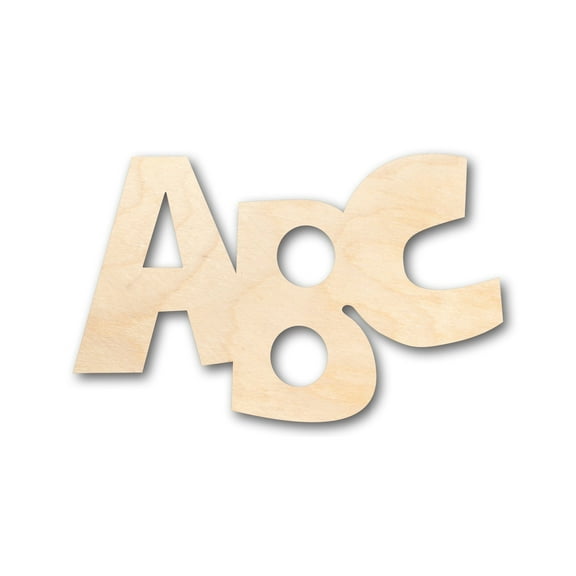 Unfinished Wood ABC Shape - Alphabet - Craft - up to 46" DIY 14" / 1/4"