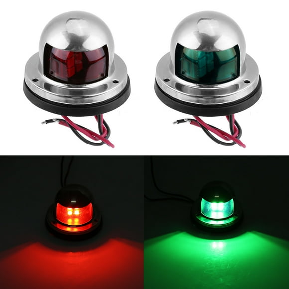 LED Navigation Light, Red Green Lighting 12V 5W IP67 Waterproof Boat Bow Lamp For Pontoon Deck Ship