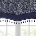 thumbnail image 4 of Madison Park Aubrey Polyester Jacquard Window Valance with Beads in Navy/Ivory, 4 of 9