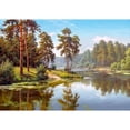 thumbnail image 3 of Prishchepa, Igor 18x14 Black Modern Framed Museum Art Print Titled - Pines by the water, 3 of 5