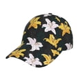 thumbnail image 2 of Baseball Cap, Lilies Flowers White Yellow Trucker Hats Women Dad Hat For Workouts - Baseball Hat Adjustable Size, 2 of 2