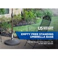 US Weight Base Per Ombrellone Fai-da-Te Commerciale 61 Cm - Riempibile Con Sabbia/Acqua, Con Ruota E Maniglia, Per Pali Fino A 5 Cm - 3