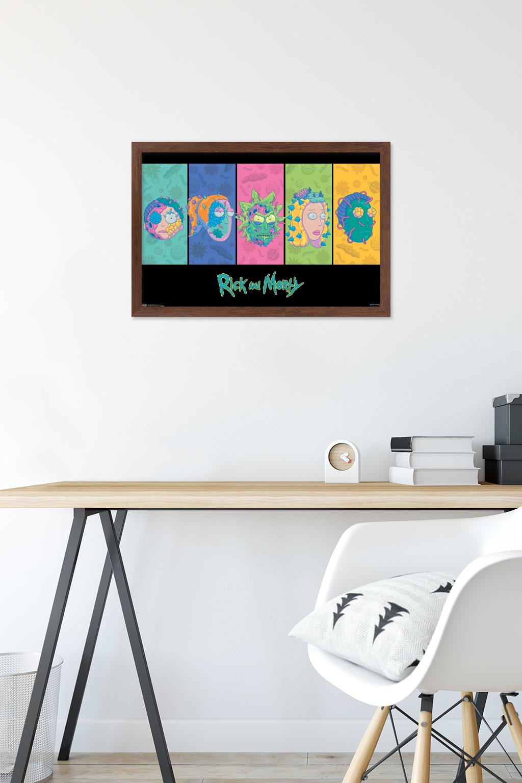 Rick And Morty - Faces Wall Poster, 14.725" x 22.375", Framed