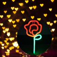 thumbnail image 1 of BELOVING Néon Floral Lampe Lampe Lampe Table LED Néon Rose pour Café Bar Chambre Rouge, 1 of 10