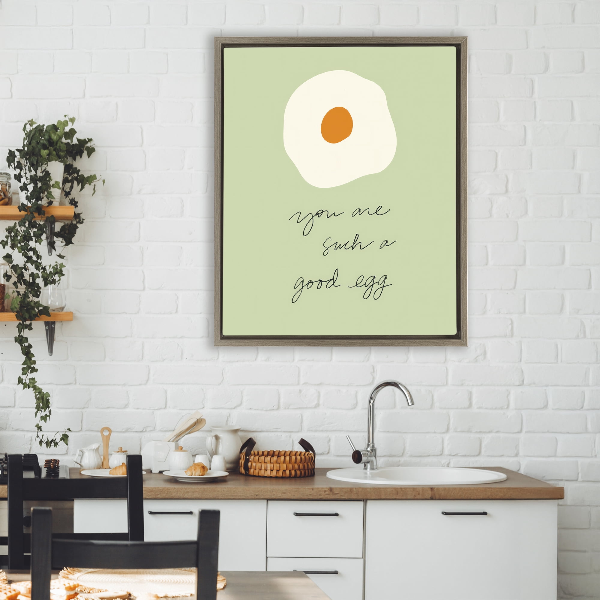 Stupell Industries You Are A Good Egg Brown Framed Floater Canvas Wall Art, design by SD Graphics Studio