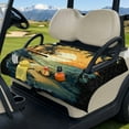 thumbnail image 3 of Xixirimido Golf Cart Seat Cover Quilted Golf Cart Seat Towel Blanket with 4 Pockets & Non Slip Backing Universal Fit for 2 Person Seats Carts, Palm Tree Sunset Tropical Island, 3 of 8