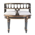 thumbnail image 5 of Beaumont Lane Traditional 22.5"W Oval Upholstered Vanity Seat in Blue, 5 of 8